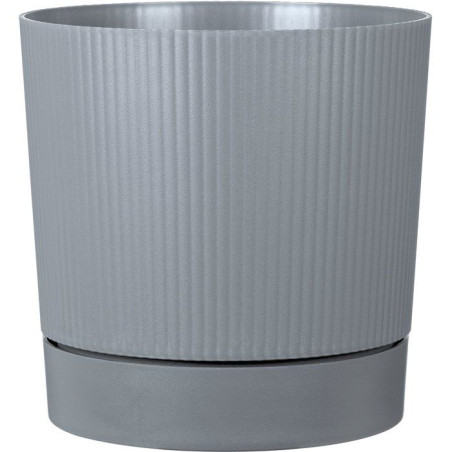Pot de fleurs avec réserve rond - GARDEN ID - Lino - Ø 39 - 32 L - H 38 cm - Gris pure