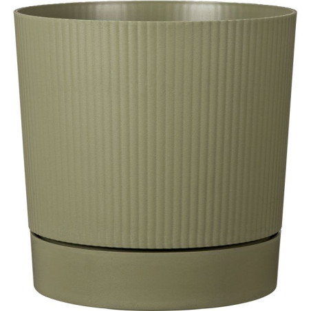 Pot de fleurs avec réserve rond - GARDEN ID - Lino - Ø 47 - 43 L - H 46 cm - Vert mousse