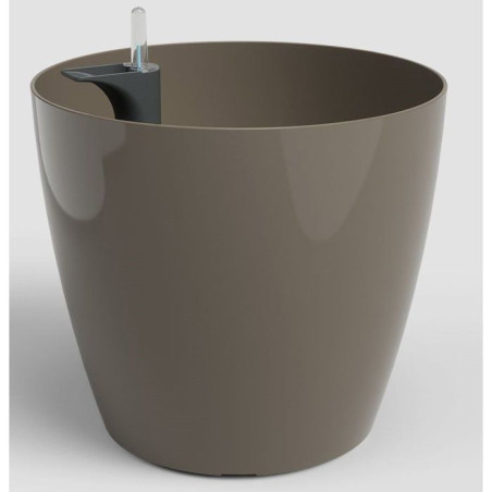 Pot de fleurs San Remo SWS 42 BR - Plastique - Taupe - Ø42,7 x H39,5 cm - 42,3 L - Int/Ext - ARTEVASI