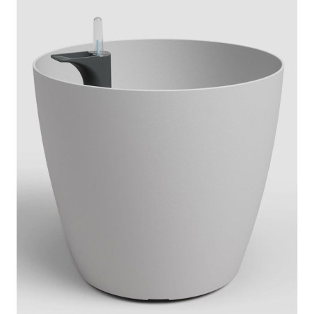 Pot de fleurs San Remo SWS 36 MA - Plastique - Gris clair - Ø36 x H33,5 cm - 25 L - Int/Ext - ARTEVASI