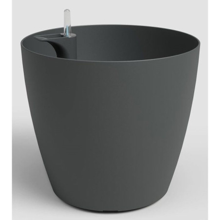 Pot de fleurs San Remo SWS 42 MA - Plastique - Gris anthracite - Ø43,3 x H39,5 cm - 42,3 L - Int/Ext - ARTEVASI