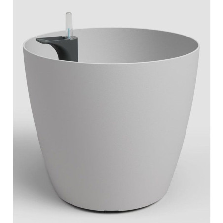 Pot de fleurs San Remo SWS 42 MA - Plastique - Gris clair - Ø43,3 x H39,5 cm - 42,3 L - Int/Ext - ARTEVASI