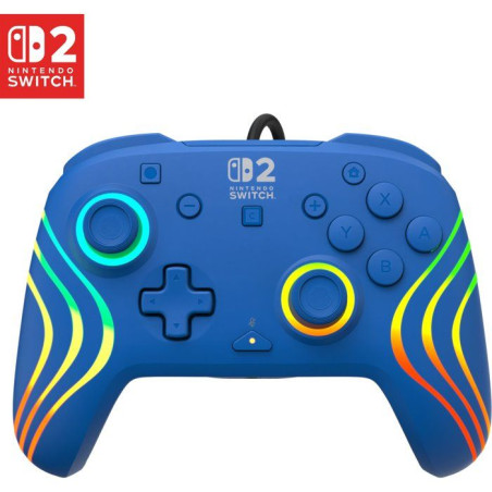 Manette Gaming filaire RGB - TURTLE BEACH - Afterglow Wave pour Nintendo Switch 2 - Bleu