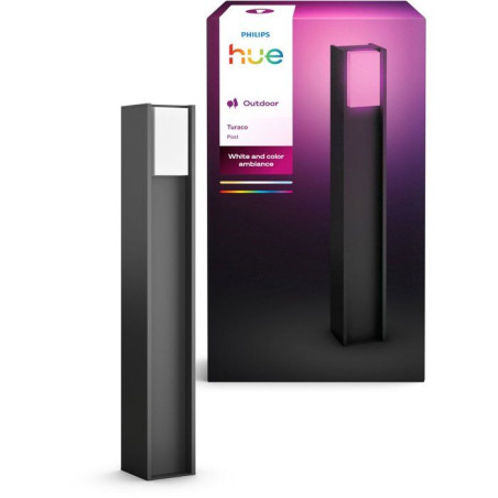 Borne lumineuse - PHILIPS HUE - Turaco - Gris anthracite - IP44 - Lumiere blanche et colorée - 1100 lumens