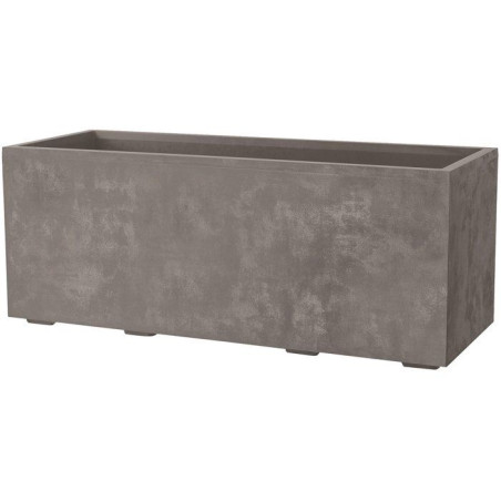 Pot de fleurs rectangulaire - DEROMA - Millennium - 97 L - 99 cm - A réserve d'eau et roulettes - Marron