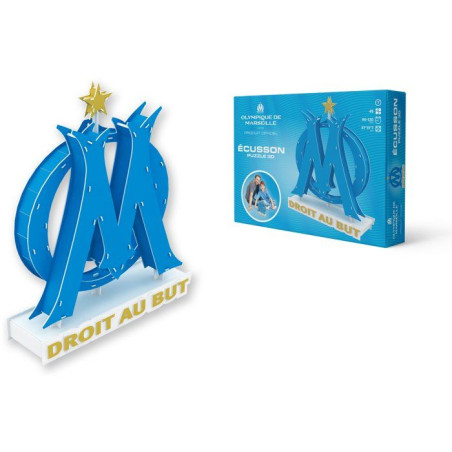 Puzzle 3D - MEGABLEU - Écusson Olympique de Marseille - 40 pieces - Des 7 ans