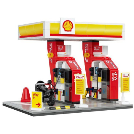 CADA Bâtiments - Jeu de construction - Station-service Shell - 305 pieces - Des 8 ans