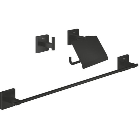 Set d'accessoires 3 en 1 - GROHE - 411242430 - Noir mat - Métal - Douche