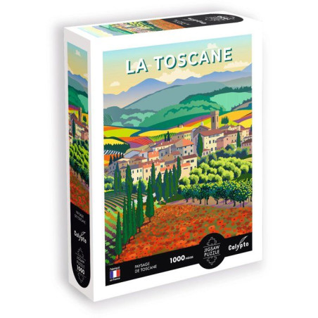 Puzzle - SENTOSPHERE - Calypto - 1000 pieces - Paysage de la Toscane - Toucher soyeux - Des 9 ans