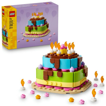 LEGO 40815 Le Gâteau d'Anniversaire - Jeu de Construction des 7 ans - Décoration de Table