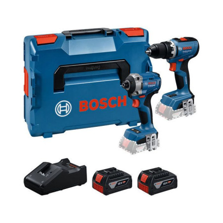 Bosch Professional Combo 18V – GSR 18V-65 + GDR 18V-215 + 2×GBA 5,0 Ah + GAL 18V-40 + L-BOXX (0615A50090)