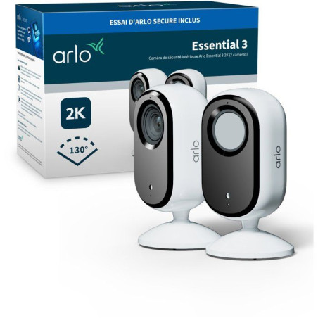 Caméra de surveillance - Arlo - Essential 3 2 caméras 2K - Intérieur