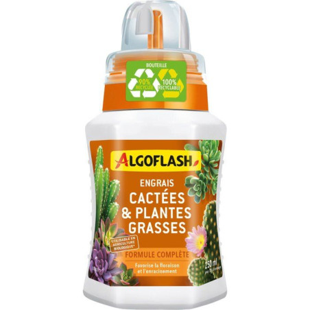 Engrais cactées & plantes grasses - Formule complete - 250 ml - UAB - ALGOFLASH