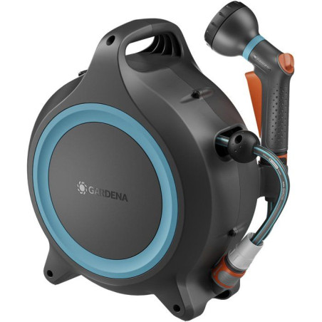 Dévidoir automatique portable - GARDENA - MoveMatic - Tuyau de 12,5 m Ø 8,5 mm + Tuyau de raccordement de 1,5 m + Pistolet-arr
