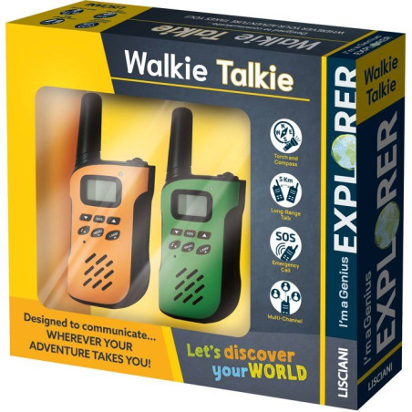 I'M A GENIUS EXPLORER Talkie-Walkie - Kit Communication - LISCIANIGIOCHI - Portée 4 km & Accessoires Inclus - Des 7 ans