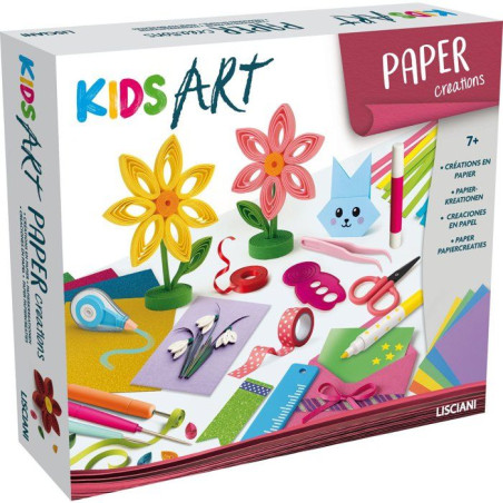 KIDS ART Stripe and Stripe - LISCIANIGIOCHI - Kit Créatif - Rubans & Paillettes - Effets Graphiques - Des 7 ans