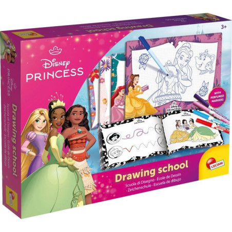 École de dessins + Feutres parfumés - Princesses - LISCIANIGIOCHI - Kit Dessin - Ardoises effaçables - Des 4 ans