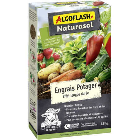 Engrais potager - Effet longue durée - 1,5 kg - UAB - ALGOFLASH NATURASOL