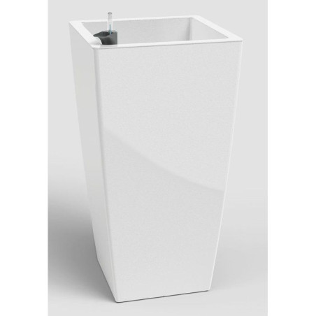 Pot de fleur haut carré avec systeme auto-arrosage PISA SWS - Plastique - Blanc - 40x40xH78cm - Int/Ext - ARTEVASI