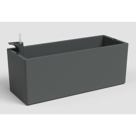 Jardiniere percée RIMINI - Plastique - Gris anthracite - Rectangulaire - 20 x 51 x H 20 cm - ARTEVASI