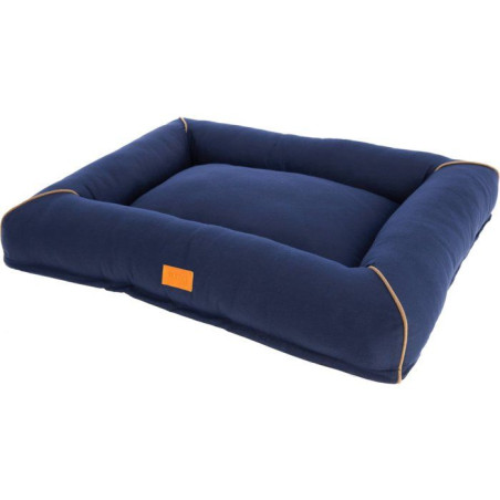 Corbeille Jerome – Bleu foncé / Cognac – 75 × 60 × 10 cm