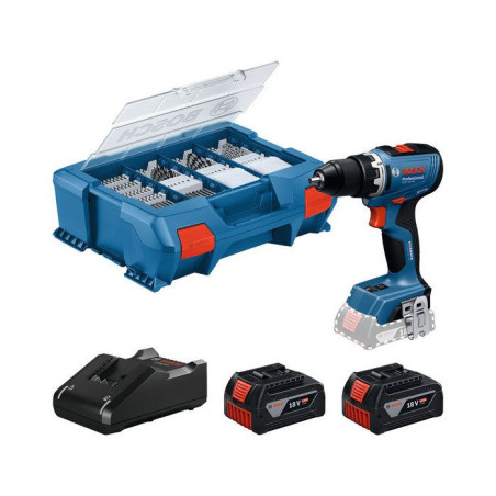 Perceuse-visseuse BOSCH PROFESSIONAL - GSR 18V-65 + 2 batteries 4,0Ah + chargeur + 82 accessoires