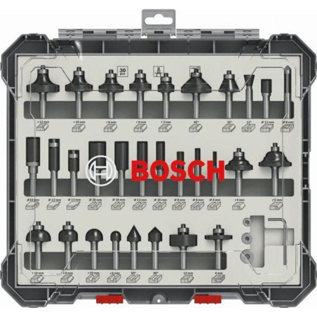 Coffret de 30 fraises mixtes a Ø queue de 8 mm BOSCH - 2607017475
