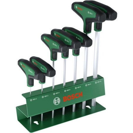 Jeu de 7 tournevis hexagonaux avec poignée en T BOSCH - 2 a 10 mm