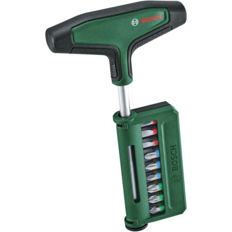 Jeu de 19 tournevis a embout avec poignée en T BOSCH - Tige 100 mm