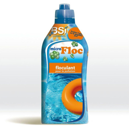 Floculant piscine - BSI - Micro Floc 1 L - Liquide - Clarifie eau trouble - Améliore filtration