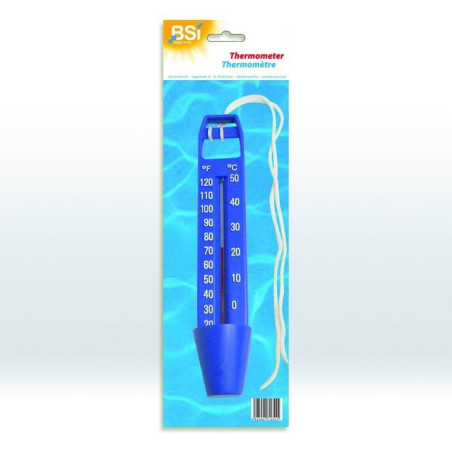 Thermometre piscine - BSI - Thermometre 26 cm - Étanche - Flottant ou suspendu - Lecture facile