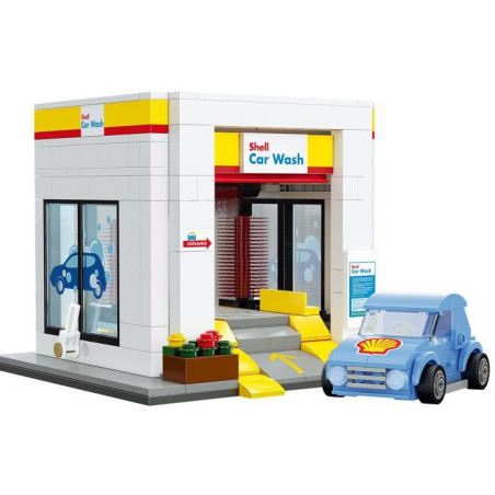 CADA Bâtiments - Jeu de construction - Station de lavage Shell - 294 pieces - Des 8 ans