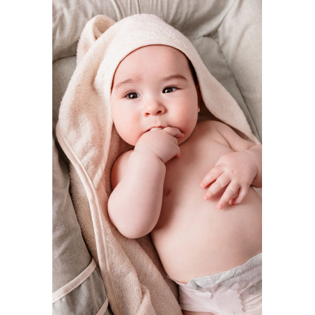 Drap de bain XXL Parent / Bébé - CANDIDE - 100x100 cm - Ecru