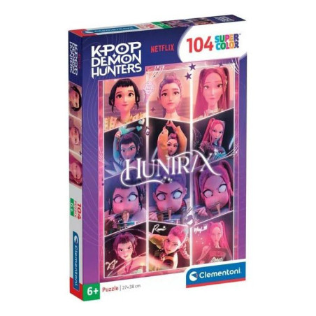 Clementoni - K-Pop Demon Hunters - Puzzles 104 Pieces - Puzzle enfant - Des 6 ans - Trio Huntrix - Rumi, Mira et Zoey - Netflix