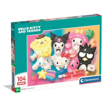 Puzzle 104 pieces - Clementoni - Hello Kitty et ses Amis - Puzzle Enfant - Des 6 ans - Pieces Super