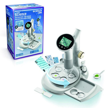 Canal Toys - So Science - Microscope vidéo Vision 1000 avec écran intégré, base rotative et capture photo/vidéo - COS 007