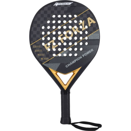 Raquette de padel - FZ FORZA - Champion Power - Graphite 18K 100 % tissé - Surface mate - Mousse EVA dur - Forme diamant - Noir