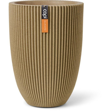 Pot de fleurs élégant bas Groove NL - Plastique - Beige - 34 x 46 - CAPI EUROPE
