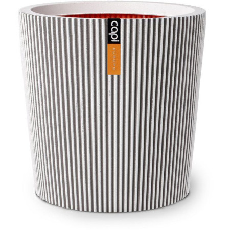 Pot de fleurs conique Groove NL - Plastique - Ivoire - 45 x 41 cm - CAPI EUROPE