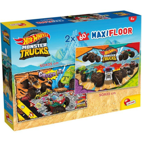 Puzzle MaxiFloor - HotWheels - LISCIANIGIOCHI - 2 x 60 pieces - Des 4 ans