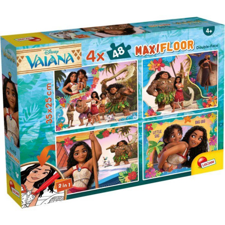 Puzzle MaxiFloor - Vaiana 2 - LISCIANIGIOCHI - 4 x 48 pieces - Des 4 ans