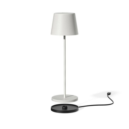 Lampe de table sans fil - LUMISKY - KELLY WHITE - Aluminium blanc - LED blanc dimmable - Rechargeable - H38 cm