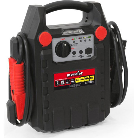 Booster de démarrage - MECAFER - MB 901 - 900A - 12 V - 17 AH - 3 diodes de témoins de charge - Lampe de secours