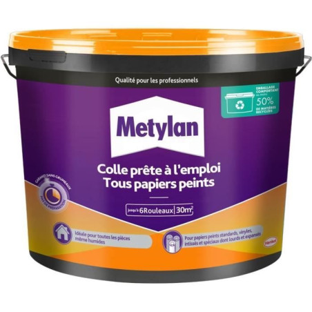 Colle - METYLAN - 2958245 - Pret a l'Emploi - Tous Papiers Peints - Seau - 4,5kg