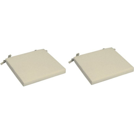 Lot de 2 assises de chaises - JARDIN PRIVE - Monte Carlo - Déhoussable - Ivoire - 79 x 59 x 39 cm