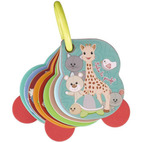 Imagier - SOPHIE LA GIRAFE - Numerogolo - Cartes a chiffres - Couleurs vives - Anneau ouvrant