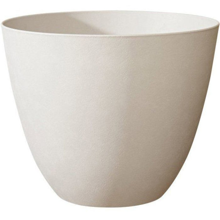 Pot de fleurs Rond Ø 40 cm - EDA - Element - 26,2 L - Intérieur / Extérieur - Ø 39,4 x H. 31,6 cm - Calcaire