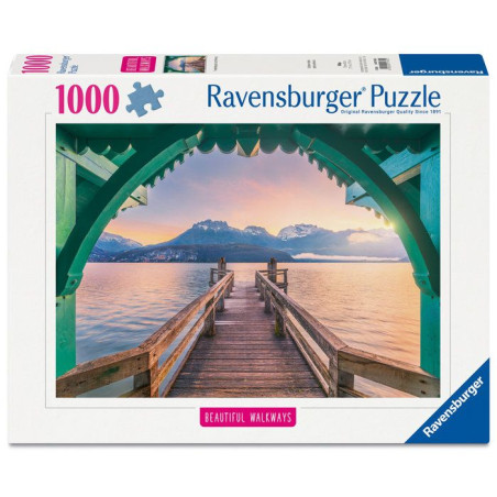Ravensburger - Puzzle Adulte 1000 pieces - Passerelle du lac d'Annecy (Puzzle Highlights, Chemins de reve) -des 14 ans -12001762