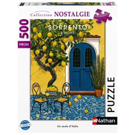 Nathan - Puzzle Adulte 500 pieces - Un zeste d'Italie - des 12 ans - Puzzle de qualité supérieure - Collection Nostalgie - 120