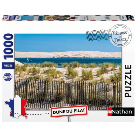 Nathan - Puzzle 1000 pieces - Vue sur la Dune du Pilat (Collection Régions de France) - des 14 ans - Encastrement parfait-12001